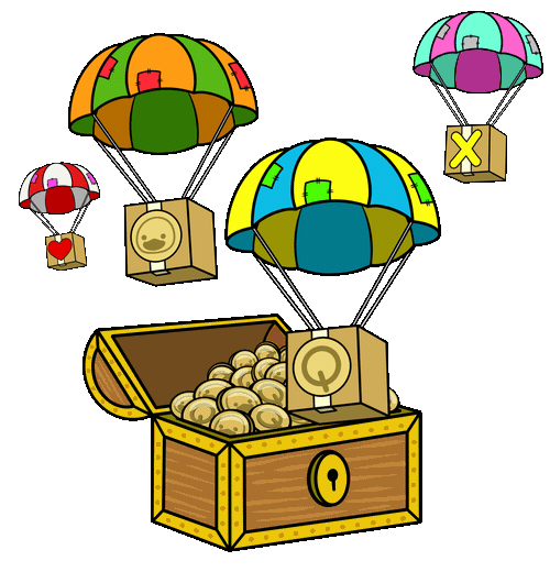 Treasure with parachutes